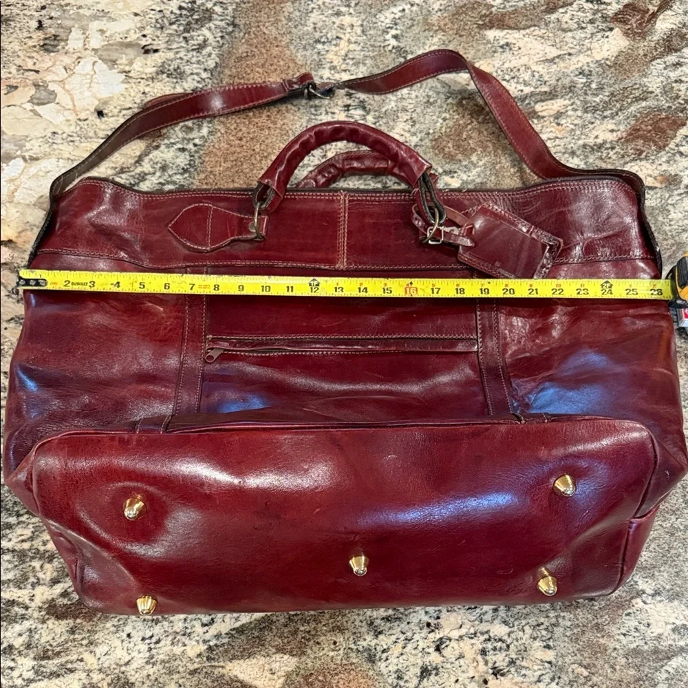 Large Leather Travel Bag in Rich Brown